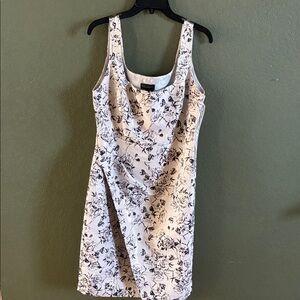 Donna Karan Black and White Floral Mini Dress